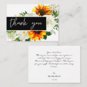 ひまわりアートフローラ – ホワイト1ありがとう ノートカード (正面/裏面)