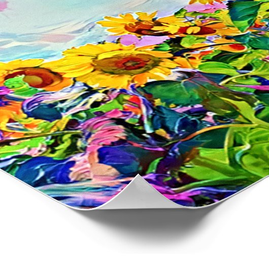 ひまわりアートプリントポスター ポスター (角)