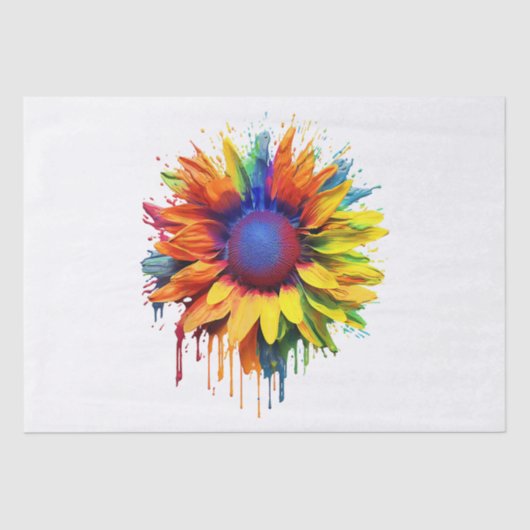 ひまわりアート抽象芸術絵を描フラワーのアートワーク太陽 薄葉紙 (正面)