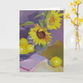 ひまわりアート空白のカード カード (黄色い花)