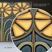 ひまわりアールデコフローラウォールデコールアールヌーボー タイル