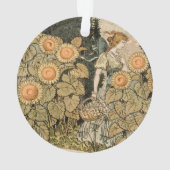 ひまわりアールヌーボーガーデングラスウーマン オーナメント (裏面)