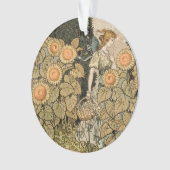 ひまわりアールヌーボーガーデングラスウーマン オーナメント (正面)