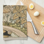 ひまわりアールヌーボーガーデングラスウーマン キッチンタオル (四つ折り)