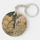 ひまわりアールヌーボーガーデングラスウーマン キーホルダー (裏面)