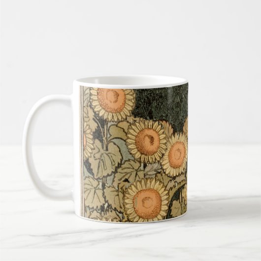 ひまわりアールヌーボーガーデングラスウーマン コーヒーマグカップ (左)