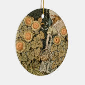 ひまわりアールヌーボーガーデングラスウーマン セラミックオーナメント (右)