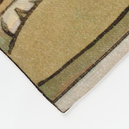 ひまわりアールヌーボーガーデングラスウーマン フリースブランケット (角)