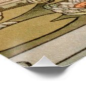 ひまわりアールヌーボーガーデングラスウーマン ポスター (コーナー)