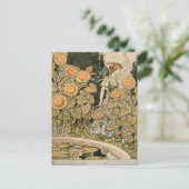 ひまわりアールヌーボーガーデングラスウーマン ポストカード (スタンド正面)