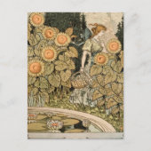 ひまわりアールヌーボーガーデングラスウーマン ポストカード (正面)