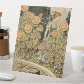 ひまわりアールヌーボーガーデングラスウーマン 台座サイン (インサイチュ)