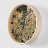 ひまわりアールヌーボーガーデングラスウーマン 壁時計 (傾斜)