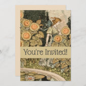 ひまわりアールヌーボーガーデングラスウーマン 招待状 (正面/裏面)