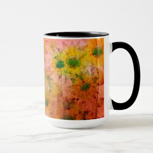 ひまわりア絵画ートのマグカップ マグカップ (右)