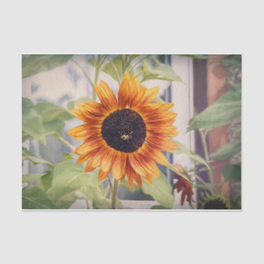 ひまわりイエローオレンジビーガーデンデコパージュ 薄葉紙 (正面)