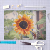 ひまわりイエローオレンジビーガーデンデコパージュ 薄葉紙 (クラフト)