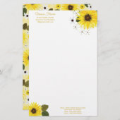 ひまわりイエローカントリーフローラ 便箋 (正面/裏面)