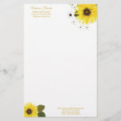 ひまわりイエローカントリーフローラ 便箋 (正面)