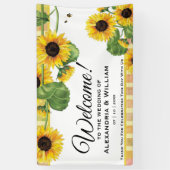 ひまわりイエローカントリーフローラ |結婚へようこそ 横断幕 (縦)