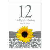 ひまわりイエローグレーダマスクウェディング テーブルナンバー (正面)