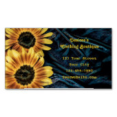 ひまわりイエローデニ素朴ムブルージーンズ マグネット名刺 (正面)