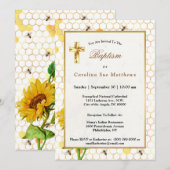 ひまわりイエローハニーハチミツ黄金の洗礼 招待状 (正面/裏面)