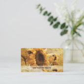 ひまわりイエロービューティブル素朴カントリーフローラ 名刺 (スタンド正面)