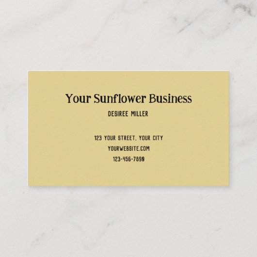 ひまわりイエロービューティブル素朴カントリーフローラ 名刺 (裏面)