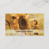 ひまわりイエロービューティブル素朴カントリーフローラ 名刺 (正面)