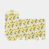 ひまわりイエローフラワーパターン | ベビーシャワー フェイバーボックス (折り畳みなし)