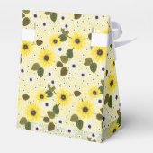 ひまわりイエローフラワーパターン | ベビーシャワー フェイバーボックス (裏面サイド)