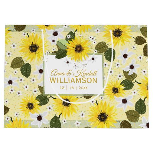 ひまわりイエローフローラル ラージペーパーバッグ (正面)