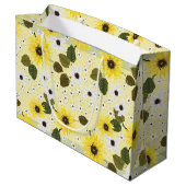 ひまわりイエローフローラル ラージペーパーバッグ (裏面アングル)