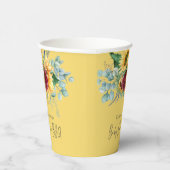 ひまわりイエローフローラ裏庭BBQベビーシャワー 紙コップ (右)