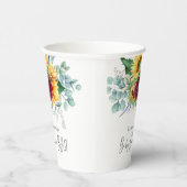 ひまわりイエローフローラ裏庭BBQベビーシャワー 紙コップ (右)