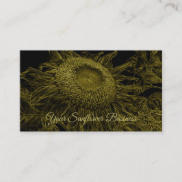 ひまわりイエローブラックフローラアエレガントート 名刺