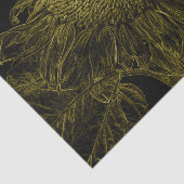 ひまわりイエローブラックフローラアールデコページ 薄葉紙 (詳細)