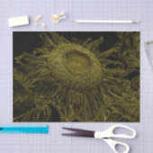 ひまわりイエローブラックフローラアールデコページ 薄葉紙 (クラフト)