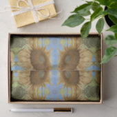 ひまわりイエローブルースカイフローラカントリーデコパージュ 薄葉紙 (ギフト)