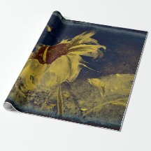 ひまわりイエローブルースケッチアートヴィンテージアンティーク