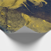 ひまわりイエローブルースケッチアートヴィンテージアンティーク ラッピングペーパー (角)