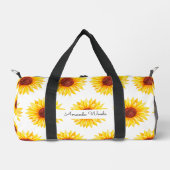 ひまわりイエローホワイトフローラ ダッフルバッグ (正面)