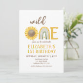 ひまわりイエローワイルドワン誕生日 招待状 (スタンド正面)