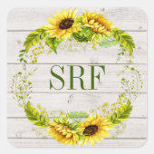 ひまわりイニシャルシール スクエアシール (正面)