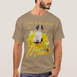 ひまわりイングリッシュスリンガースパニエル犬マムドッグ恋人 Tシャツ