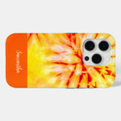 ひまわりインスパイア色オレンジ絞り染めデザイン Case-Mate iPhoneケース (裏面 (横))