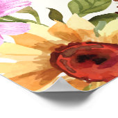 ひまわりインディアン結婚カップルの歓迎サイン ポスター (角)