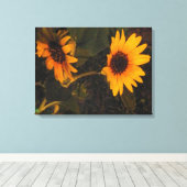 ひまわりイン夕べサン写真 キャンバスプリント (インサイチュ (ウッドフロア))
