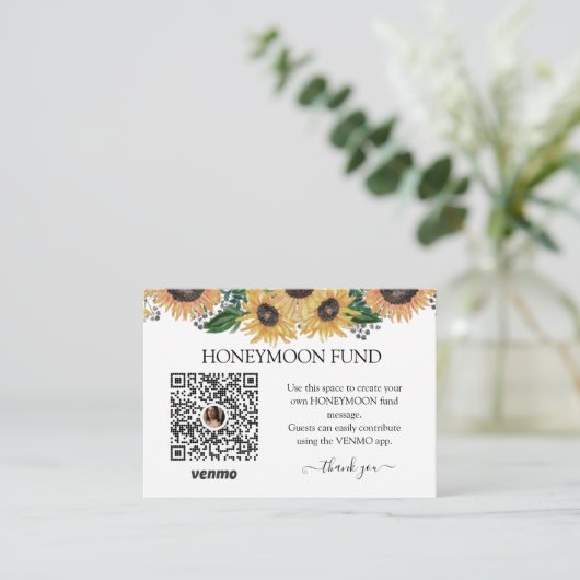 ひまわりウェディングカラー ハニームーンファンド エンクロージャーカード (スタンド正面)
